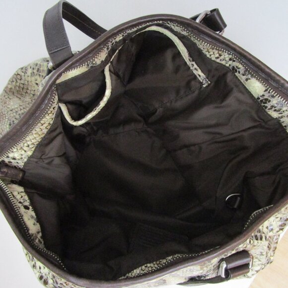 Huge Snake Python Tote Lightweight Leather Bag Carryon - Picture 9 of 12